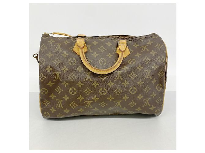 Borsa Louis Vuitton Monogram Speedy 35 Marrone - vista 11