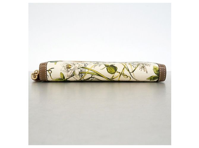 Portefeuille long Gucci Bamboo Flora Marron - vue 3