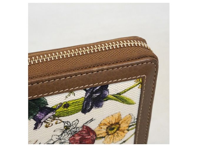 Portefeuille long Gucci Bamboo Flora Marron - vue 6