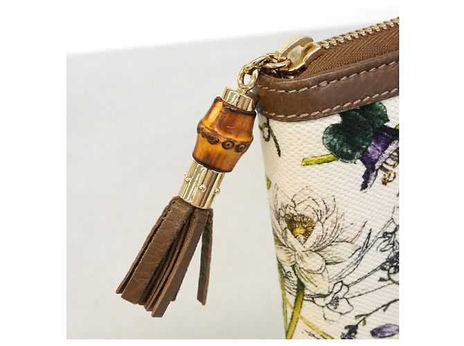Portefeuille long Gucci Bamboo Flora Marron - vue 7