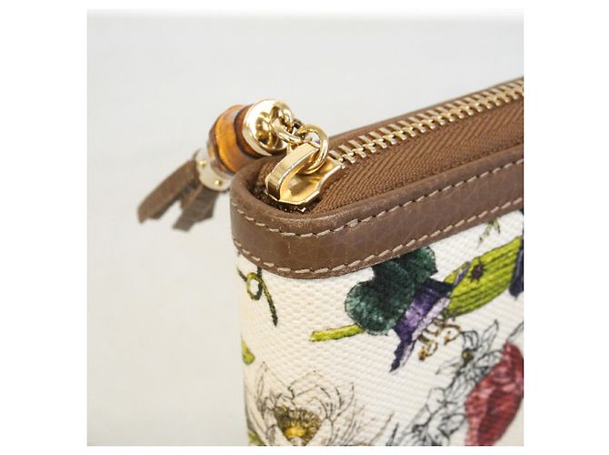 Portefeuille long Gucci Bamboo Flora Marron - vue 8