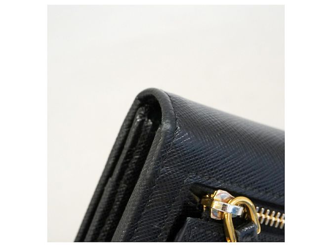 Saffiano Portafoglio lungo Prada in pelle nera Nero - vista 7