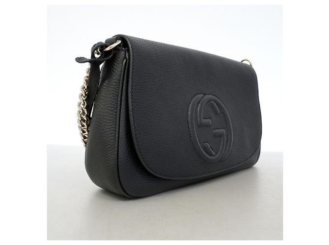 Borsa a tracolla Gucci Soho Interlocking G Nero - vista 2