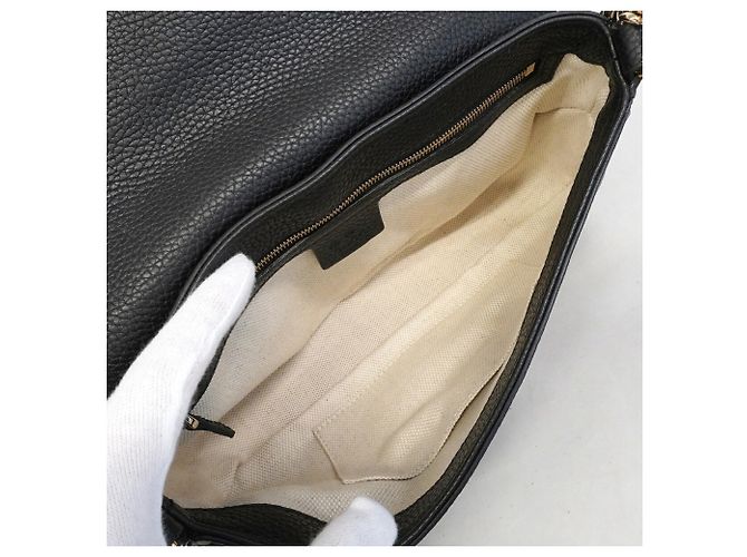 Borsa a tracolla Gucci Soho Interlocking G Nero - vista 4