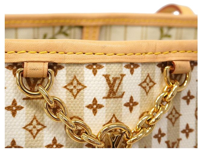 Borsa Tote Louis Vuitton Monogram Neverfull MM Beige - vista 8