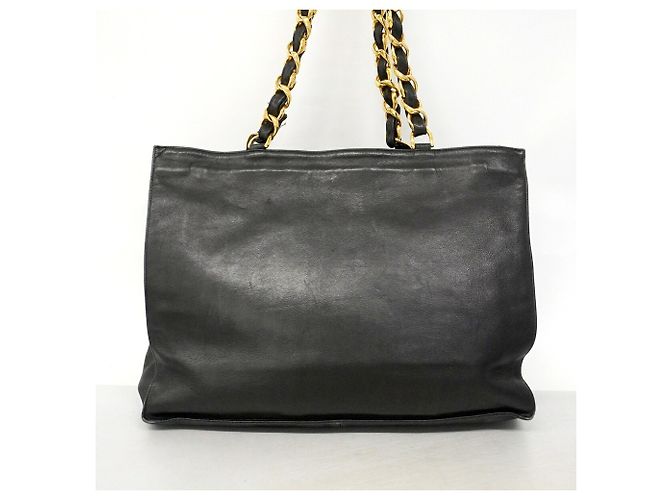 Borsa Tote Chanel in pelle d'agnello nera Nero - vista 12