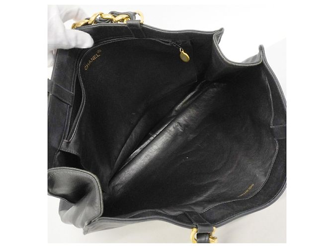 Borsa Tote Chanel in pelle d'agnello nera Nero - vista 4