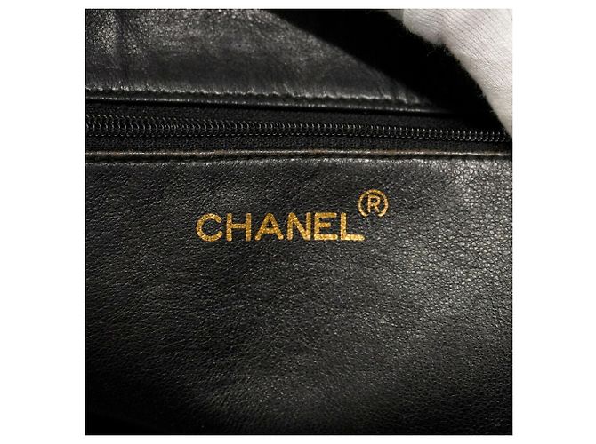 Borsa Tote Chanel in pelle d'agnello nera Nero - vista 5