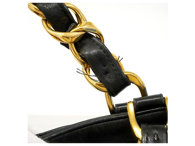 Borsa Tote Chanel in pelle d'agnello nera Nero - vista 7