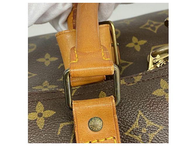 Borsa Louis Vuitton Boston Monogram Keepall 55 Marrone - vista 11