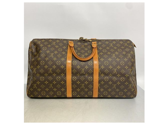 Borsa Louis Vuitton Boston Monogram Keepall 55 Marrone - vista 12