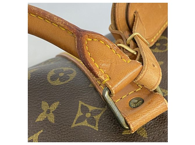Borsa Louis Vuitton Boston Monogram Keepall 55 Marrone - vista 8