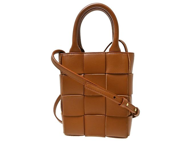 Bottega Veneta Cassette Convertible Tote Maxi Intrecciato Leather Mini Marrone - vista 2