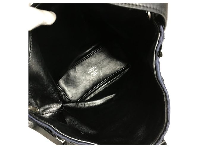 Borsa Louis Vuitton Monogram Satin Sequin Spotlight GM Nero Blu navy Monogramma - vista 12