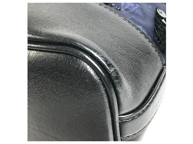 Borsa Louis Vuitton Monogram Satin Sequin Spotlight GM Nero Blu navy Monogramma - vista 6