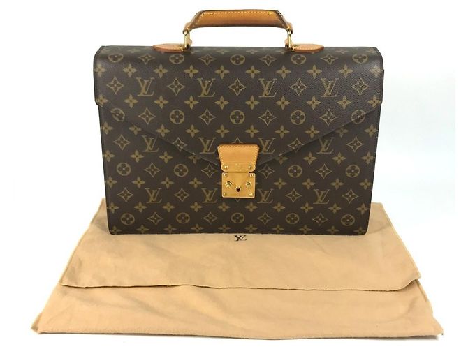 Bolso Louis Vuitton Monogram Serviette Conseiller Castaño Monograma - vista 17