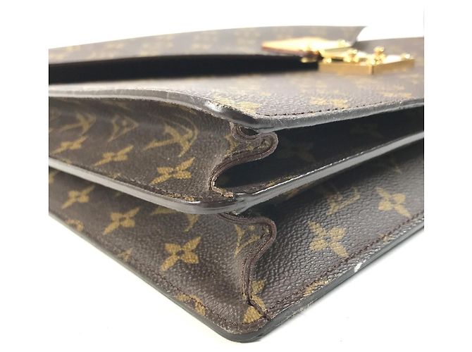 Bolso Louis Vuitton Monogram Serviette Conseiller Castaño Monograma - vista 7