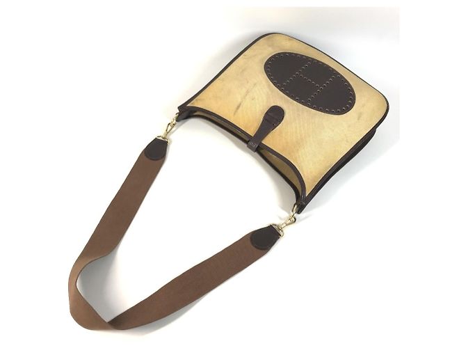 Hermès Borsa HERMES Evelyne 1 GM Marrone Beige Giallo - vista 8