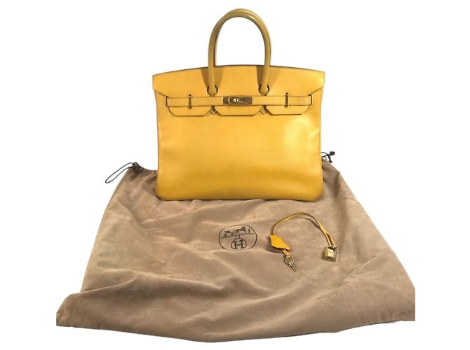 Hermès HERMES Birkin 35 Tote Bag Gelb - Ansicht 17