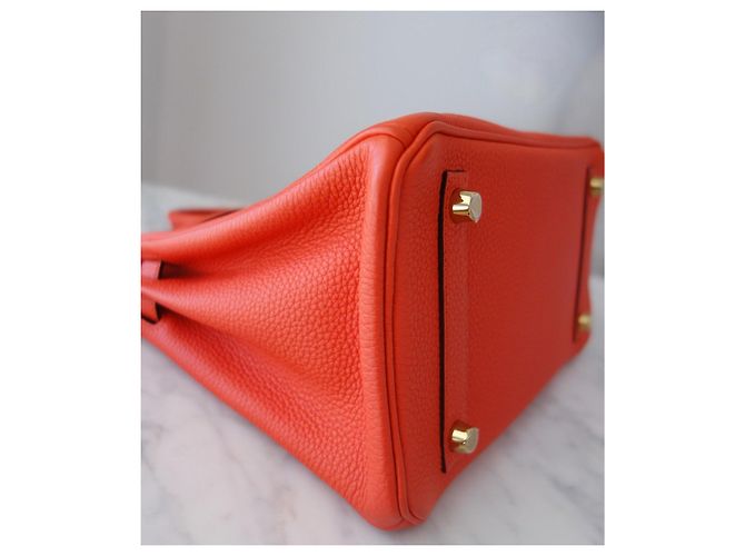 Hermès Birkin 25 Orange Poppy Leder - vue 10