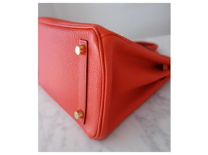 Hermès Birkin 25 Orange Poppy Leder - vue 11