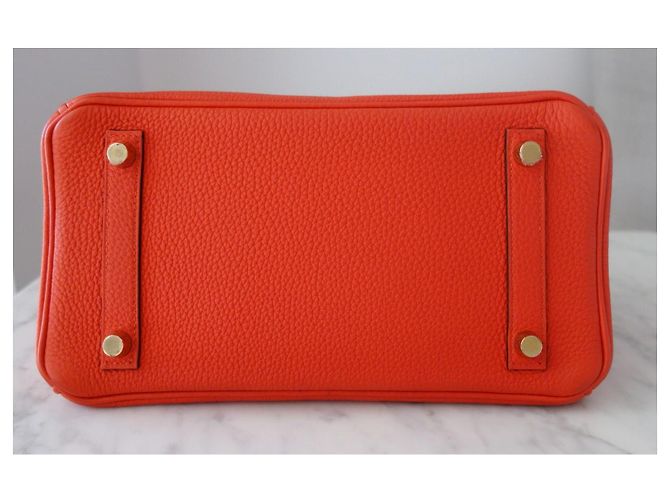 Hermès Birkin 25 Orange Poppy Leder - vue 12
