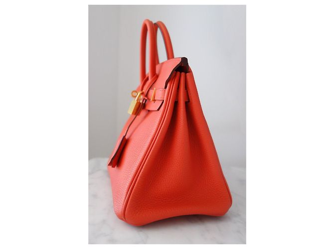 Hermès Birkin 25 Orange Poppy Leder - vue 13