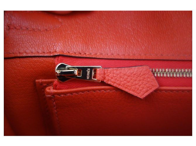 Hermès Birkin 25 Orange Poppy Leder - vue 14