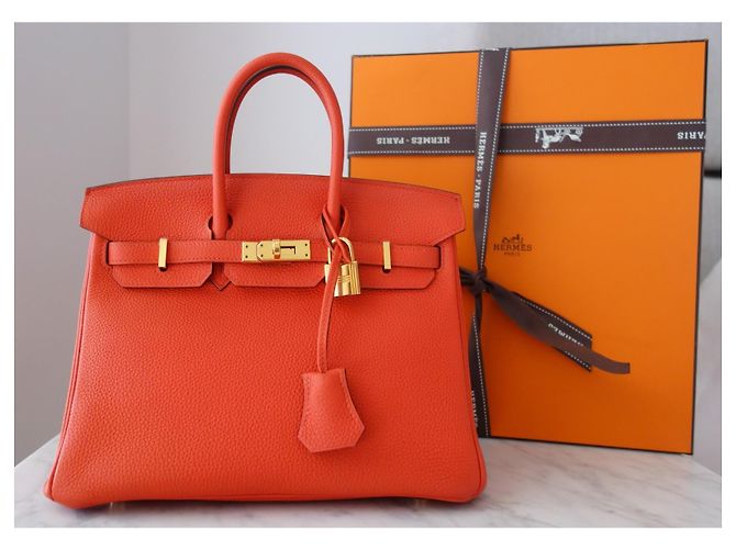 Hermès Birkin 25 Orange Poppy Leder - vue 3