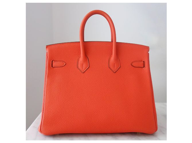 Hermès Birkin 25 Orange Poppy Leder - vue 4