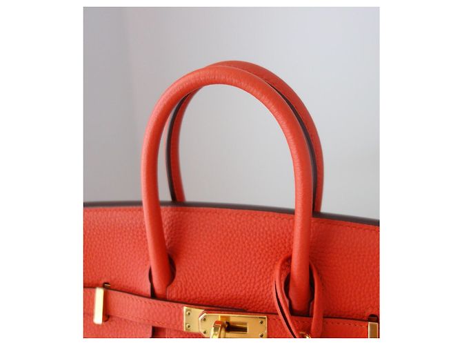 Hermès Birkin 25 Orange Poppy Leder - vue 5