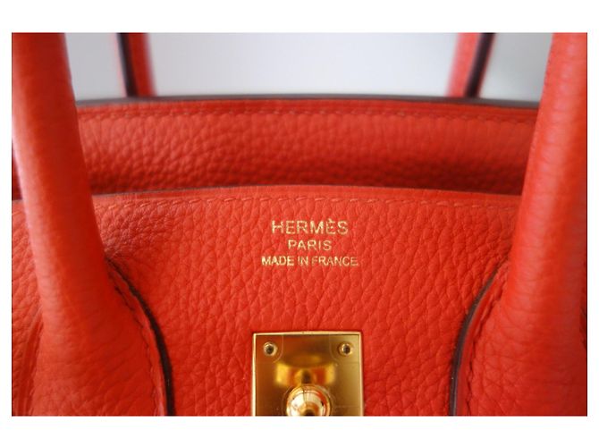 Hermès Birkin 25 Orange Poppy Leder - vue 7
