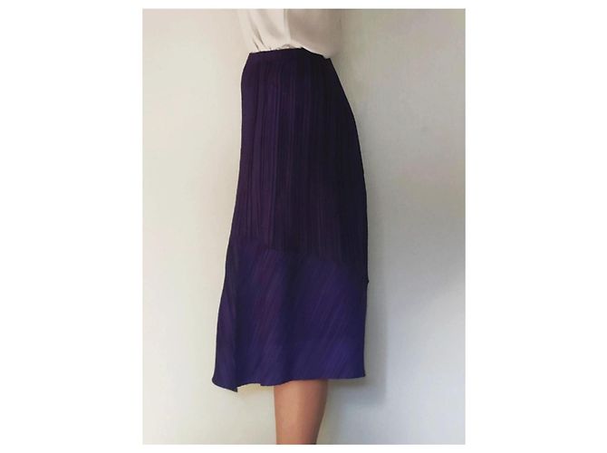 Issey Miyake Falda Plisada Midi Púrpura - vista 5
