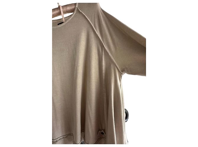 Munthe Plus Simonsen Camiseta PLÜ beige de manga larga de algodón - vista 2