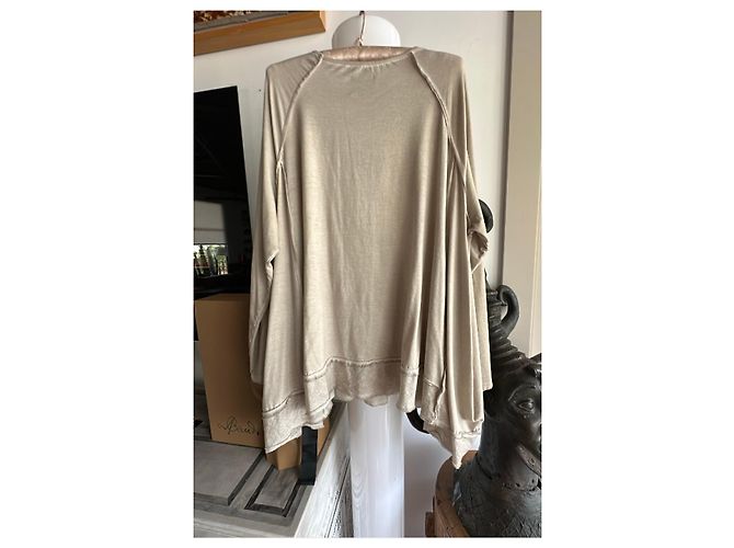 Munthe Plus Simonsen Camiseta PLÜ beige de manga larga de algodón - vista 7
