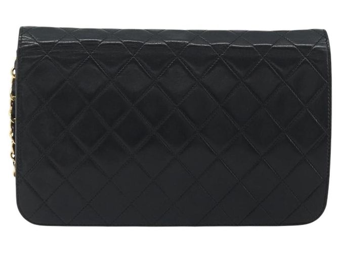 Chanel Vintage Full Flap Quilted Lambskin Small Negro - vista 2
