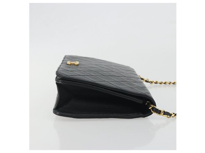 Chanel Vintage Full Flap Quilted Lambskin Small Negro - vista 3