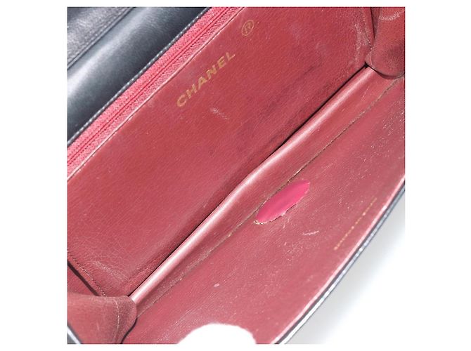 Chanel Vintage Full Flap Quilted Lambskin Small Negro - vista 5