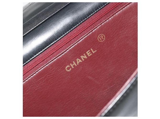 Chanel Vintage Full Flap Quilted Lambskin Small Negro - vista 6