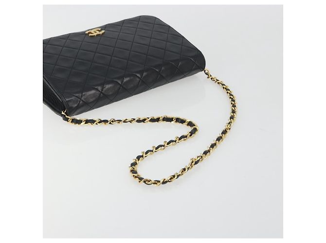 Chanel Vintage Full Flap Quilted Lambskin Small Negro - vista 7
