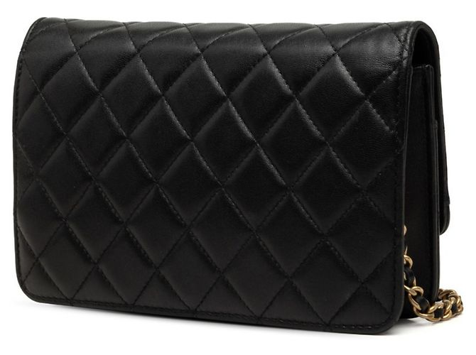Sac à épaule portefeuille à chaîne Chanel Coco Mark Matelassé Noir - vue 2