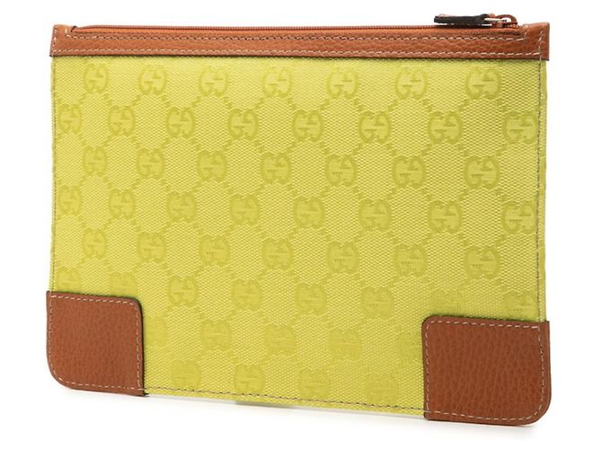 Clutch Gucci GG Canvas Marrone Verde - vista 2