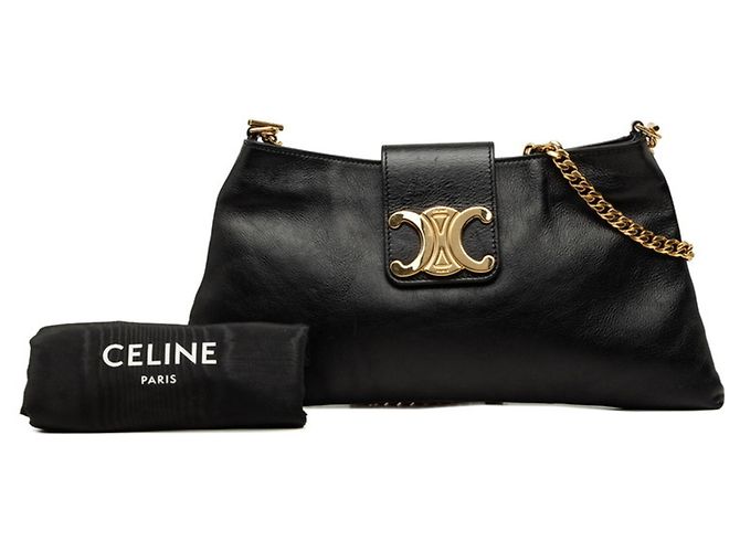 Céline Celine Triomphe Schultertasche mit Kette Schwarz - Ansicht 6