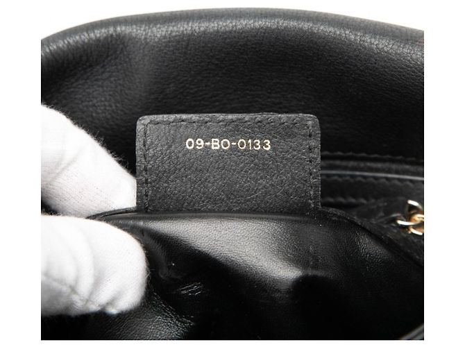 Borsa a tracolla Christian Dior Dior Chain in pelle blu navy - vista 6