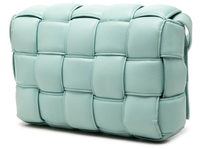 Borsa a tracolla in pelle blu Bottega Veneta - vista 2