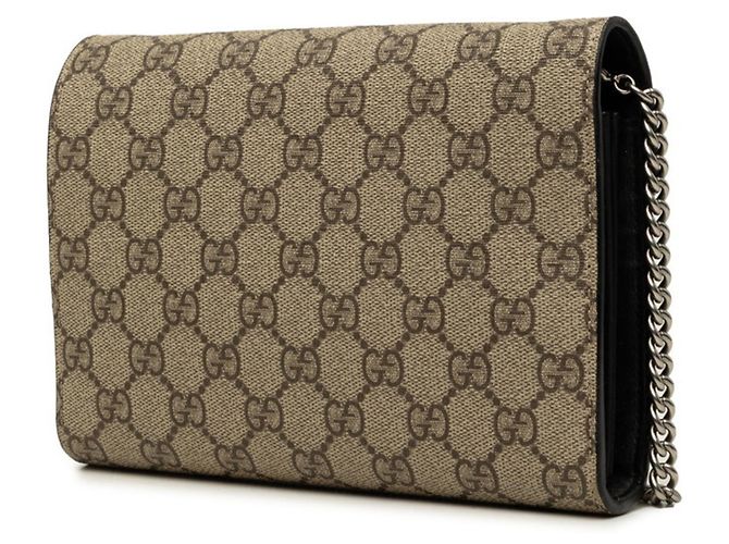 Borsa a tracolla portafoglio con catena Gucci GG Supreme Dionysus Beige - vista 2