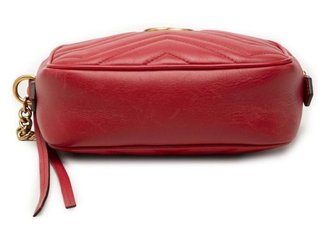 Borsa a tracolla matelassé Gucci GG Marmont Rosso - vista 3