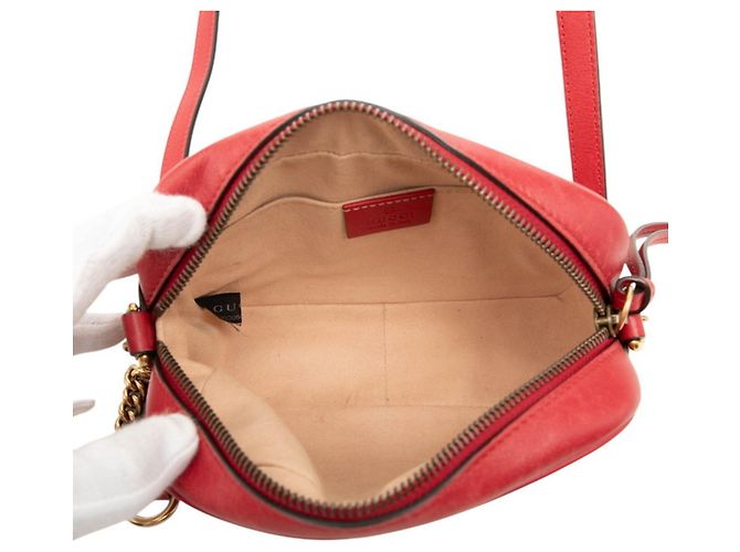 Borsa a tracolla matelassé Gucci GG Marmont Rosso - vista 5