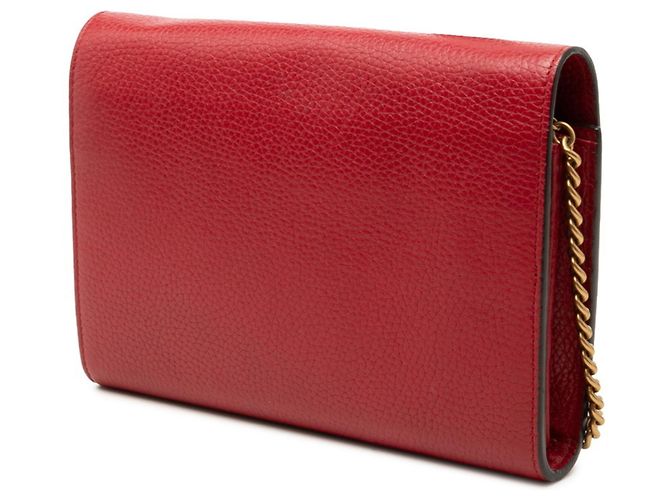 Borsa a tracolla con catena e portafoglio Gucci GG Marmont Rosso - vista 2