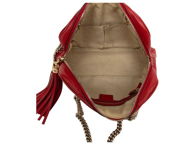 Borsa a tracolla Gucci Interlocking G Soho Chain Rosso - vista 6